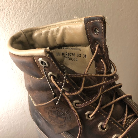 Timberland 6 inch waterproof brown leather mens boots 26090 - Picture 6 of 6